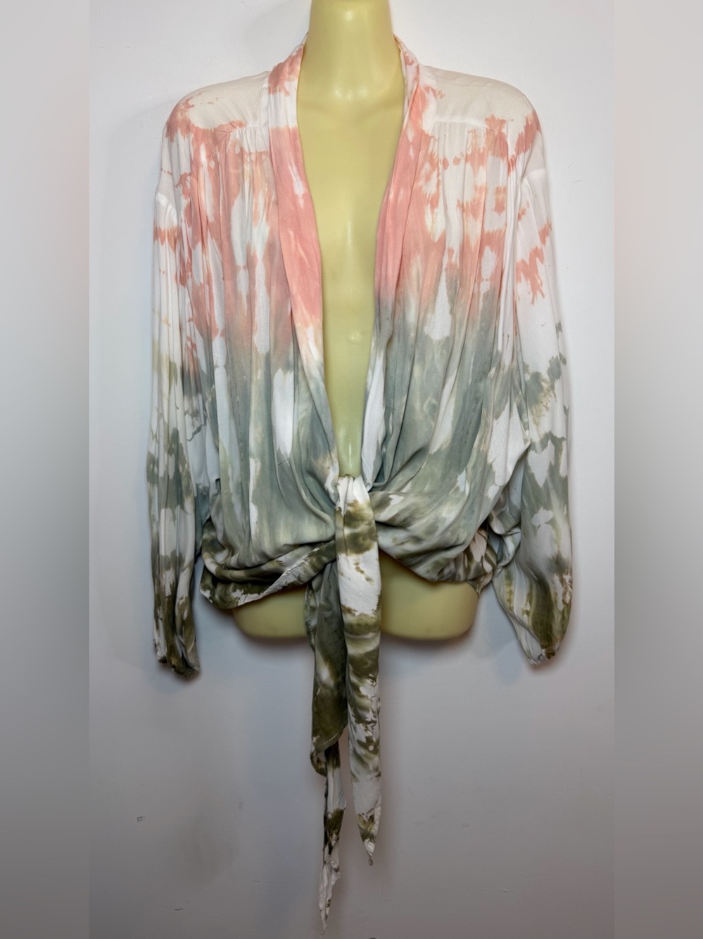 Surf Gypsy Tie Dye Tie-Front Blouse